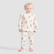 F&F Unisex Cotton Rich Teddy Bear Print Pyjamas in Multi