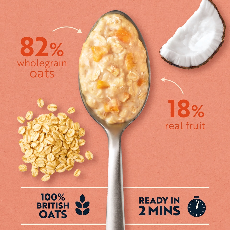 image 1 of Quaker Oats Exotic Fruits & Nothing Else Porridge Sachets 8 x 33g