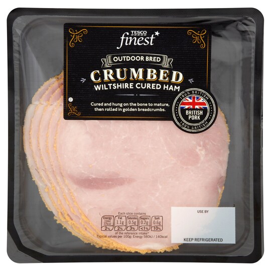 Tesco Finest Crumbed Crumbed Wilts Cured Ham 120G Tesco Groceries