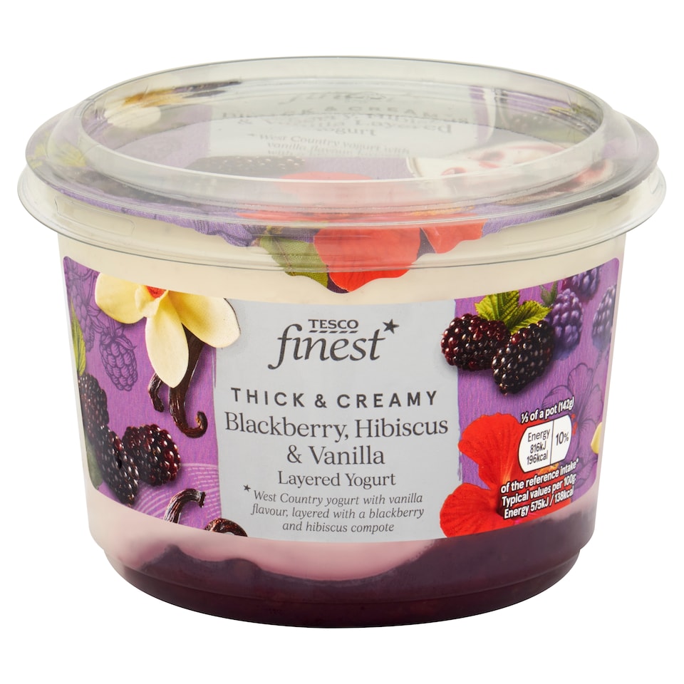 Tesco Finest Yogurt Blackberry, Hibiscus & Vanilla 425g