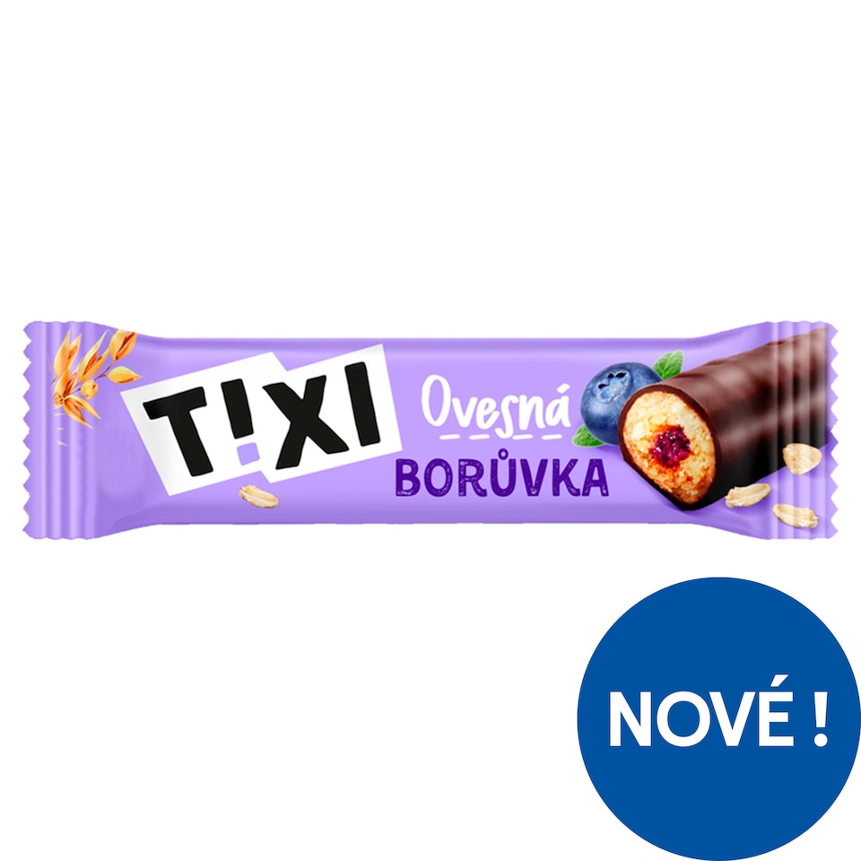 Tixi Oatmeal Bar with Blueberry Filling and Cocoa Coating 30g