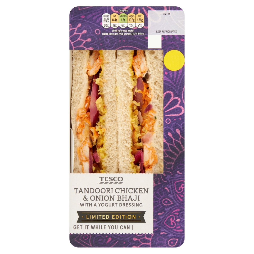 Tesco Tandoori Chicken and Onion Bhaji Sandwich