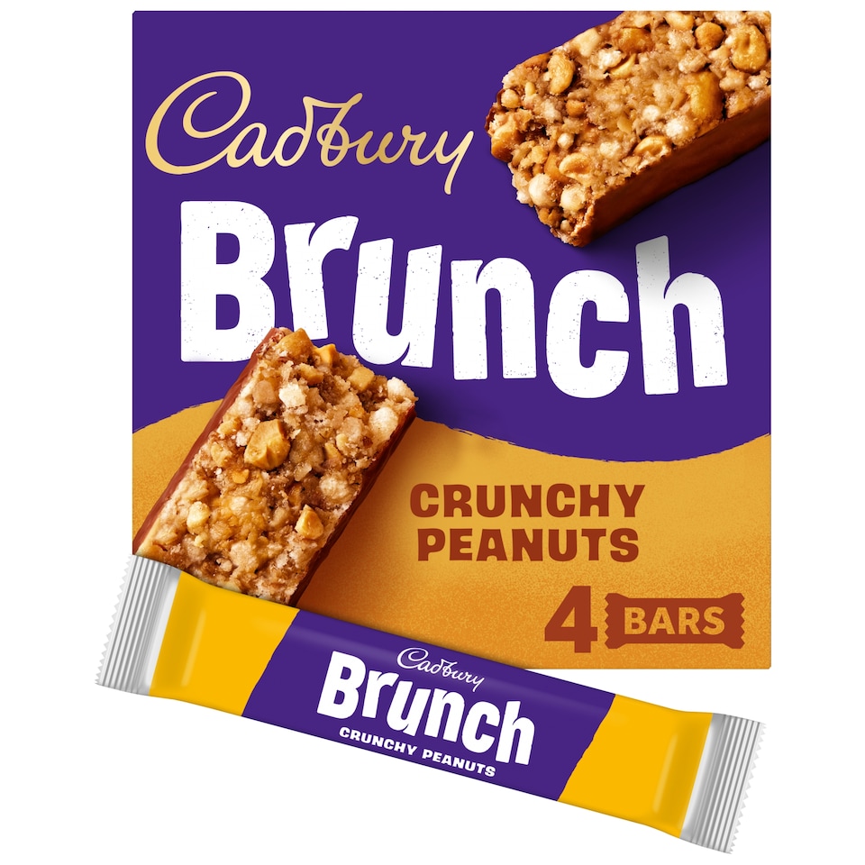 Cadbury Brunch Peanut Wholegrain Cereal Bars 4 x 28g