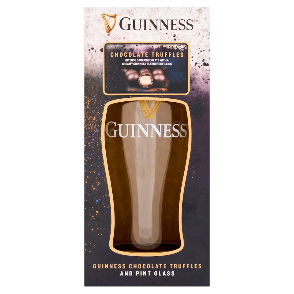 Guinness Pint Glass and Chocolate Truffles Set