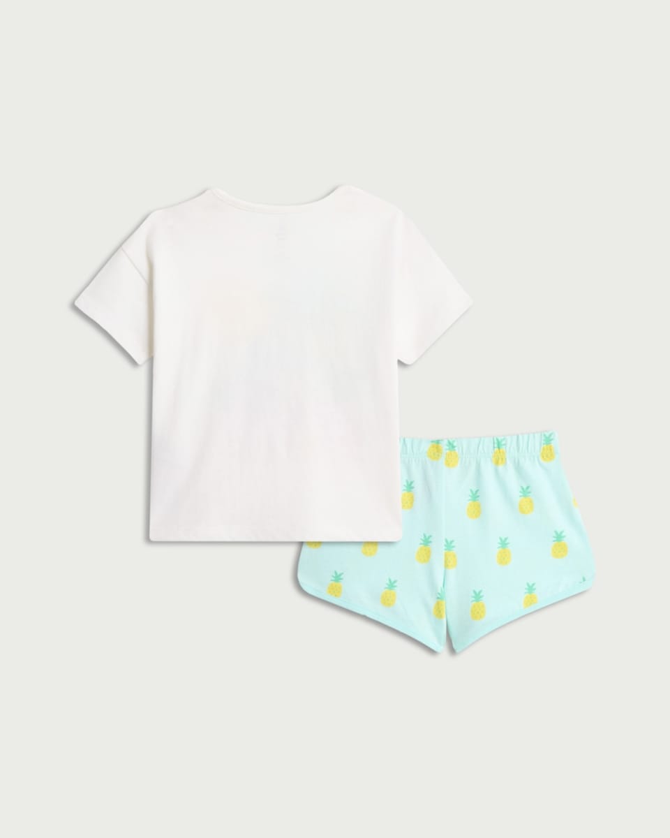 image 1 of Disney Stitch 2-Piece Pure Cotton T-Shirt and Shorts Set in White