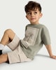 image 1 of F&F Boys 2-Piece Island Adventures T-Shirt and Cargo Shorts Set in Khaki