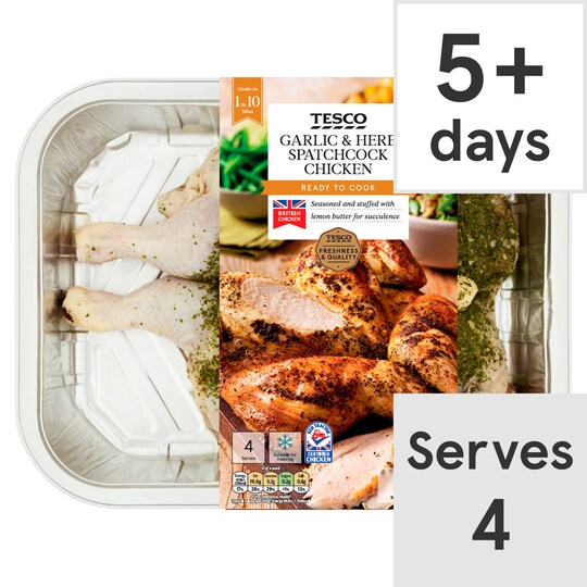 Tesco Garlic & Herb Spatchcock Chicken 1.18Kg Tesco Groceries