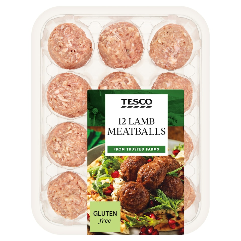 Tesco 12 Lamb Meatballs 336g