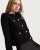 image 1 of F&F Gold Button Pocket Cardigan in Black