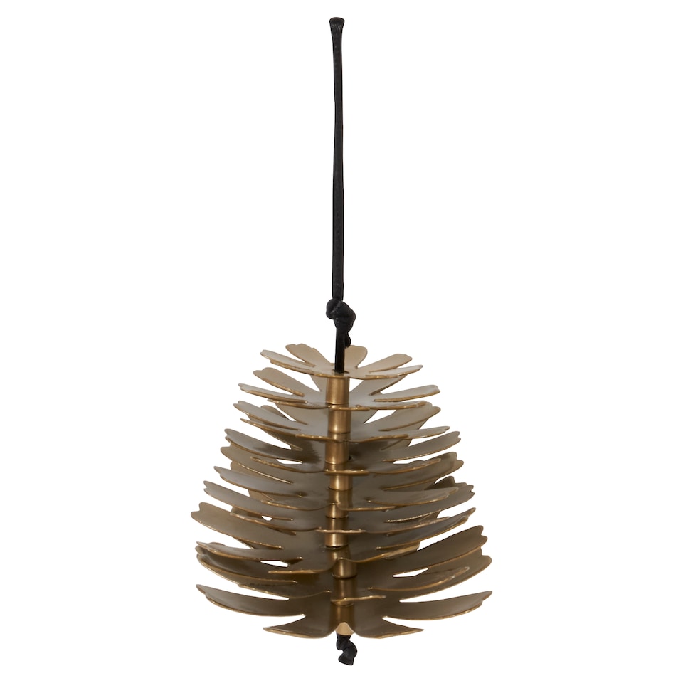 Bayswood Metal Gold Pine Cone Hanging Christmas Decoration