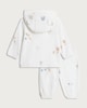 image 2 of F&F Baby 2-Piece Fleece Animal Print Hoodie and Joggers Set in White