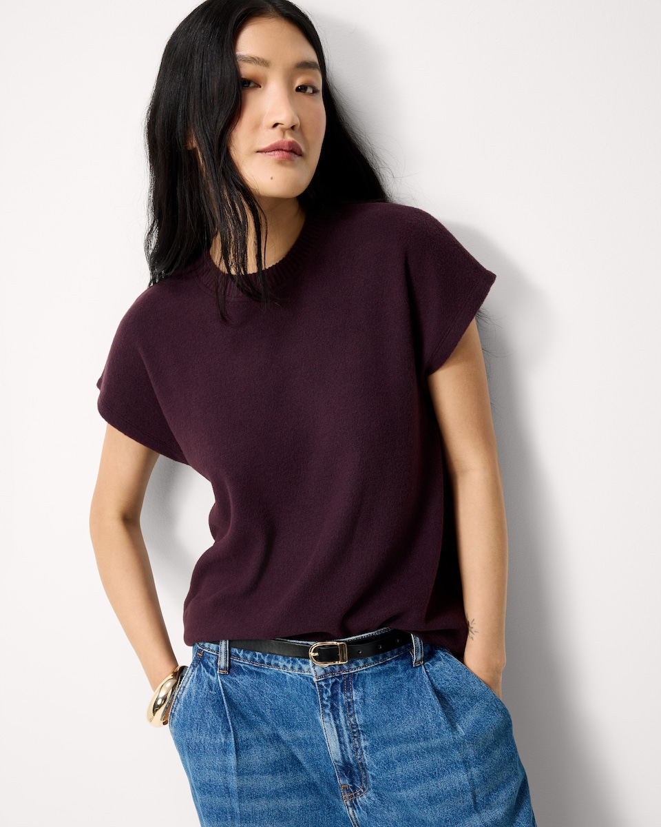 image 1 of F&F Textured Crew Neck T-Shirt in Purple