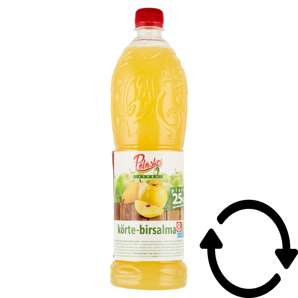 Pölöskei körte-birsalma ízű szörp, cukorral és édesítőszerrel 1 l