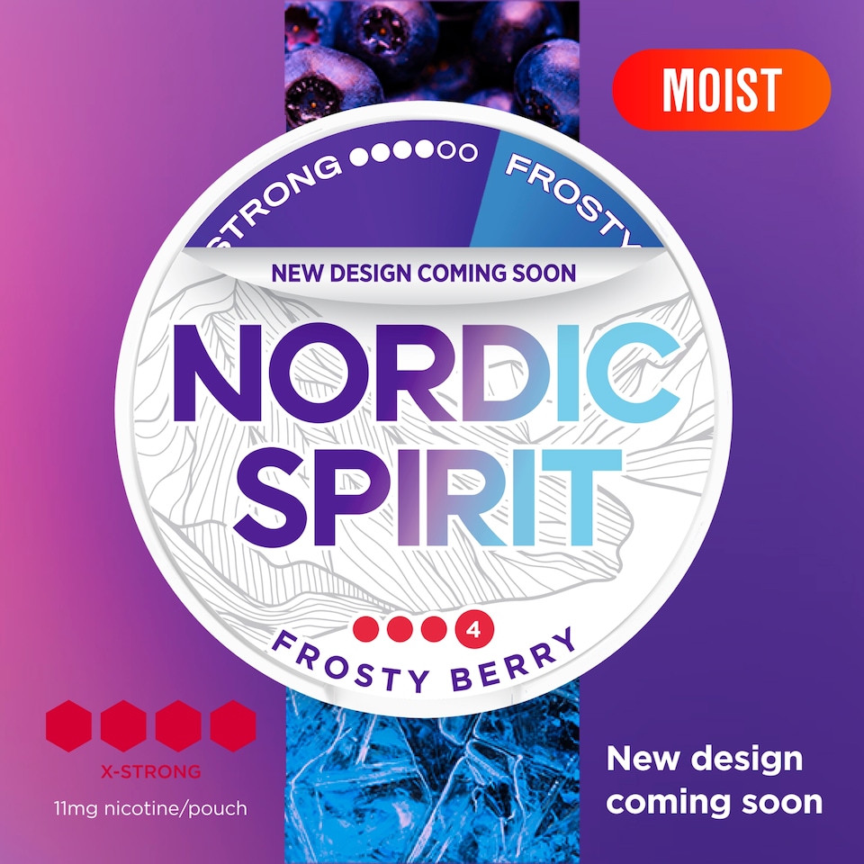 image 1 of Nordic Spirit Frosty Berry Tobacco Free Nicotine Pouches Extra Strong 20 Pack 11mg 14g