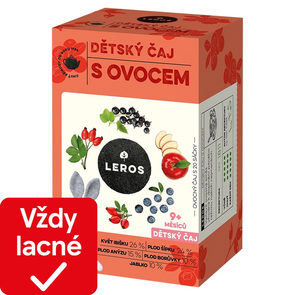 Leros Baby Detský čaj s ovocím 20 x 2 g (40 g)