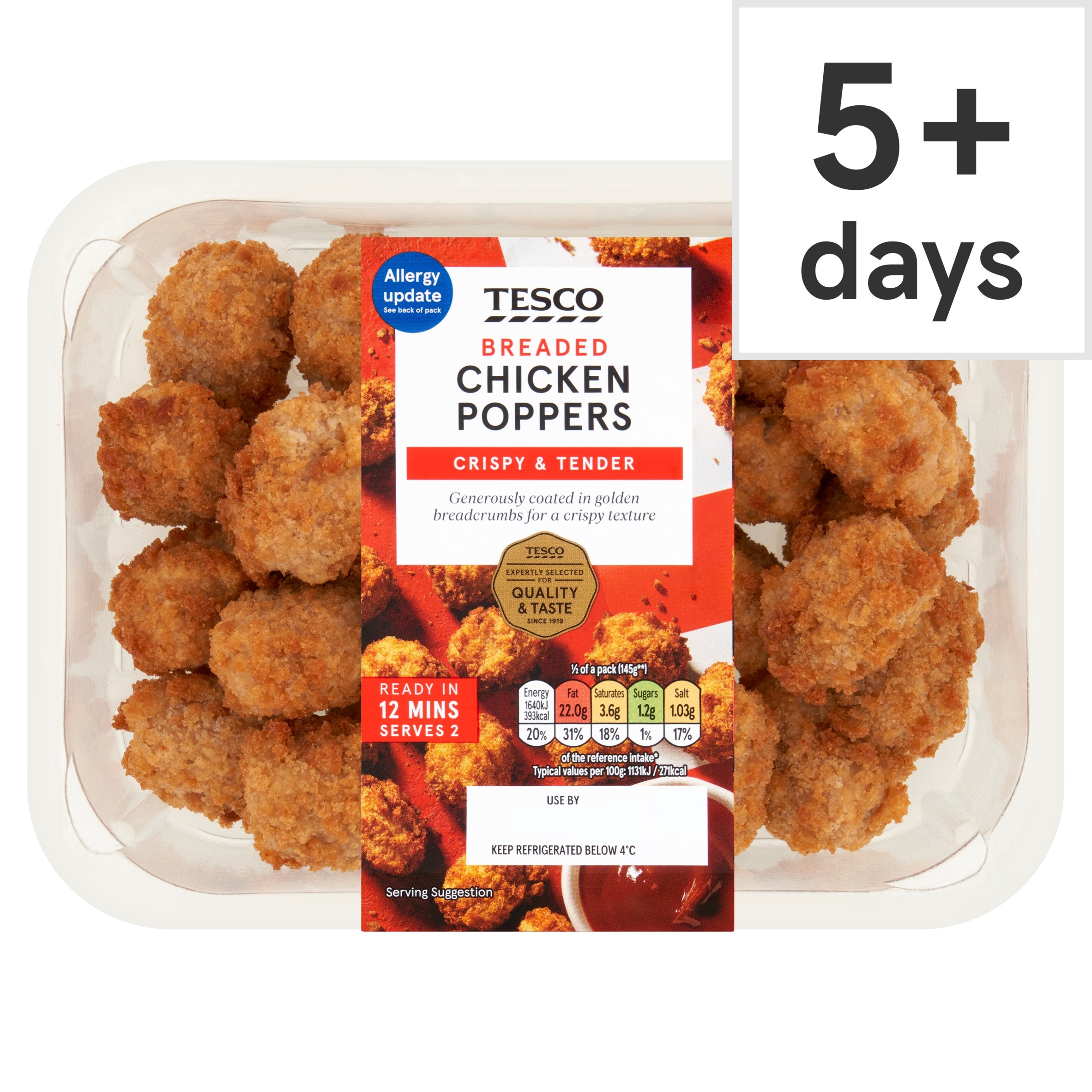 Tesco Breaded Chicken Poppers 300g
