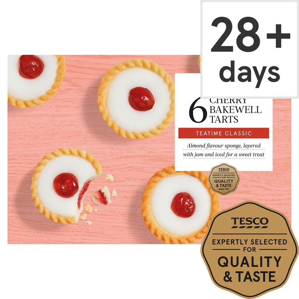 Tesco Cherry Bakewell Tarts - Almond, Plum, Raspberry 6 Pack