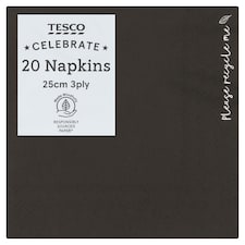 T. BLACK COCKTAIL NAPKIN 20pk