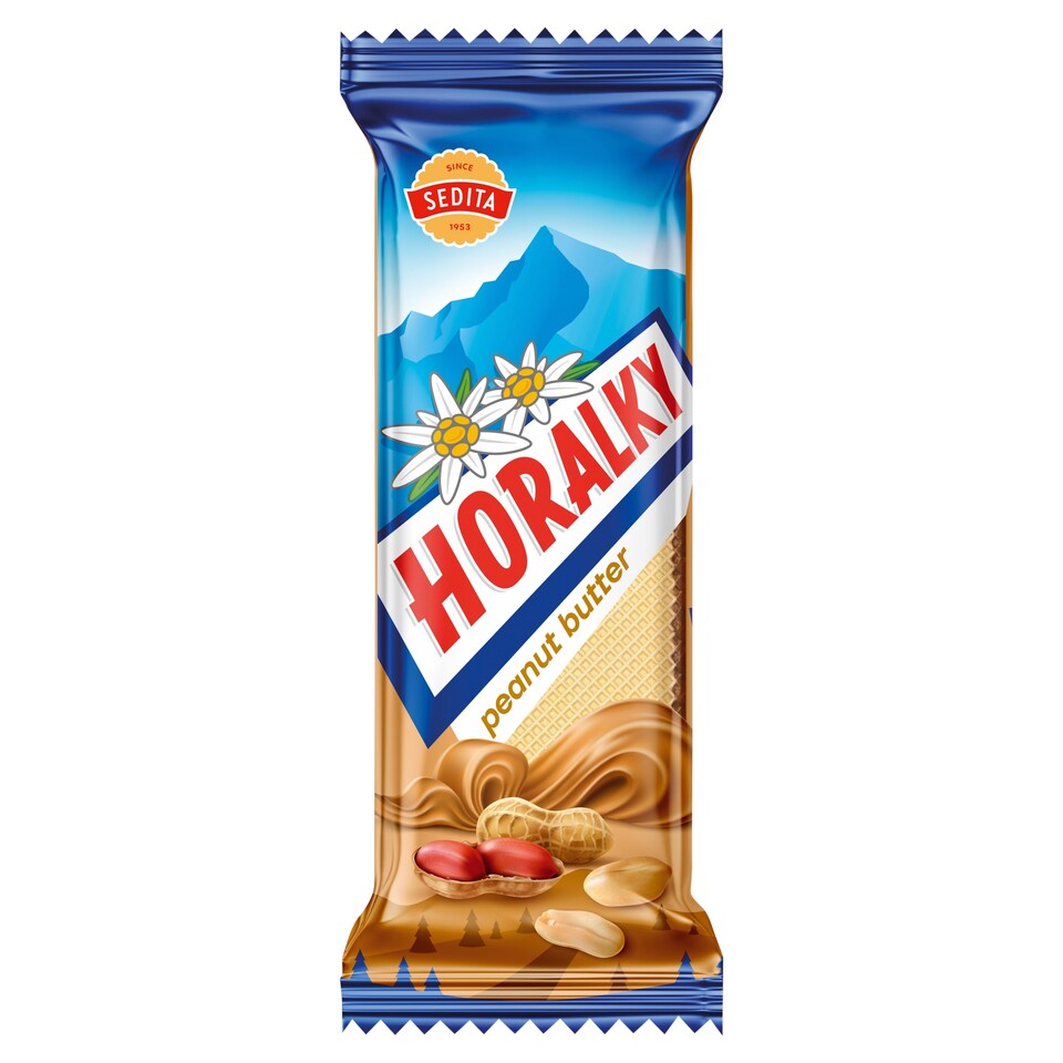 Sedita Horalky peanut butter Oplatky s arašídovou krémovou náplní v kakaové polevě 50g