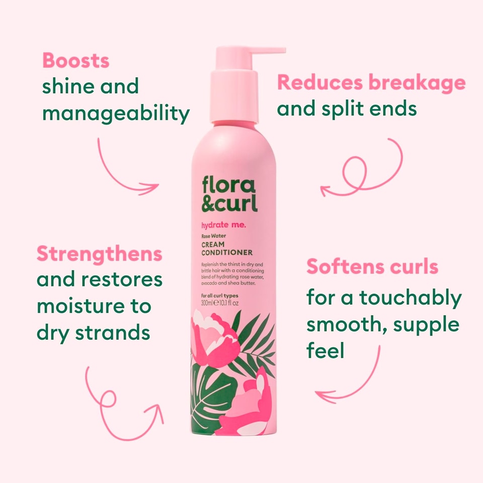 image 1 of Flora & Curl Rose Water Cream Conditioner 300ml