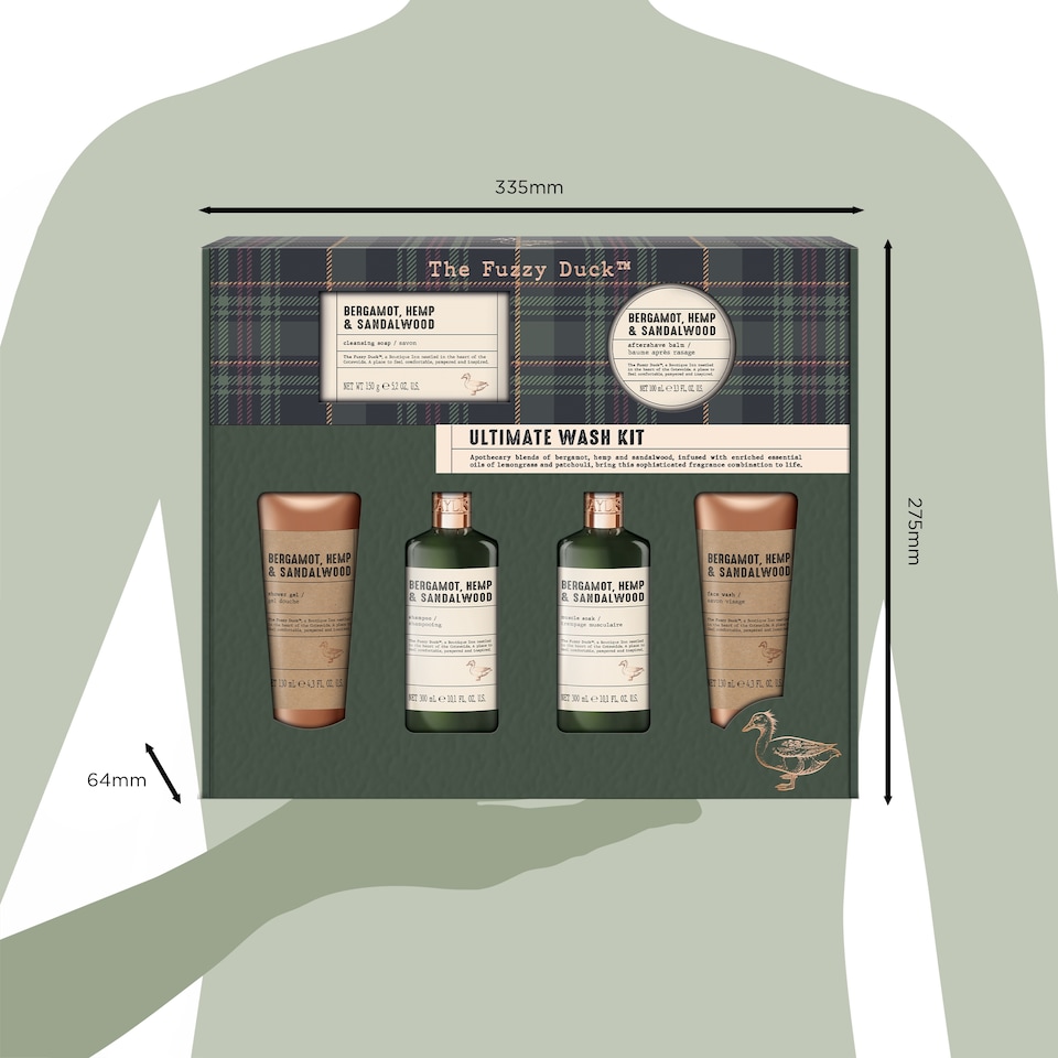 image 1 of Baylis & Harding The Fuzzy Duck Bergamot, Hemp & Sandalwood Men's Ultimate Wash Kit Gift Set