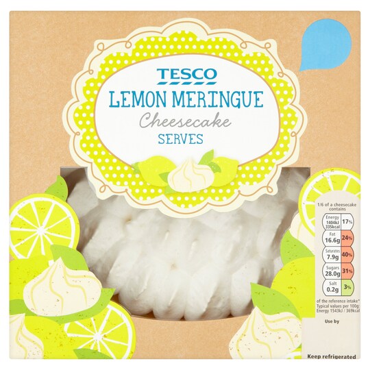 Tesco Lemon Meringue Cheesecake 545G Tesco Groceries