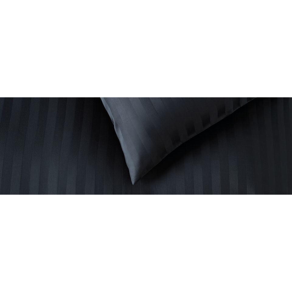 image 1 of F&F Home Hotel Navy Sateen Stripe Duvet Cover Set Double