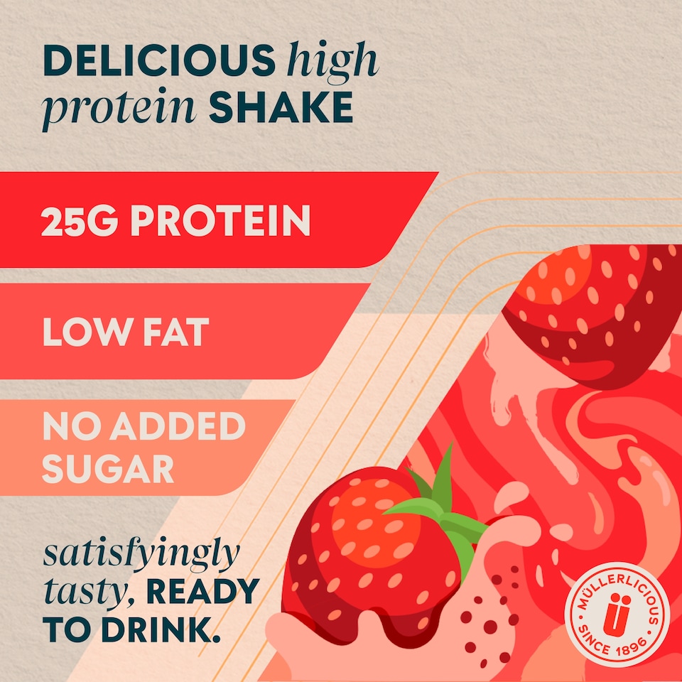 image 1 of Muller X MY Protein Shake Strawberry Flavour 385ml