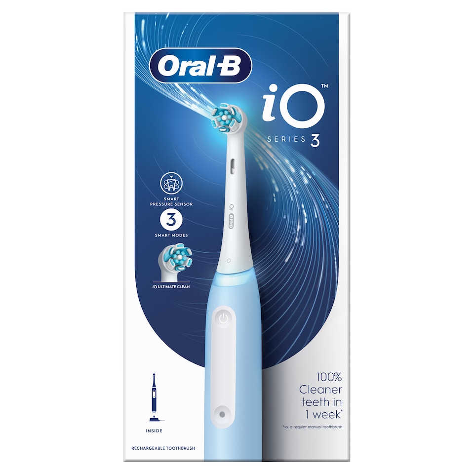 Oral-B iO 3 Elektromos Fogkefe, Kék, Braun Tervezéssel  1. kép