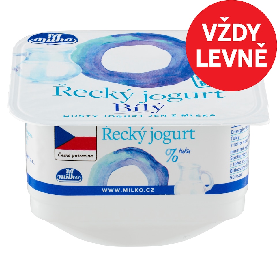 Milko Řecký jogurt 0% bílý 140g