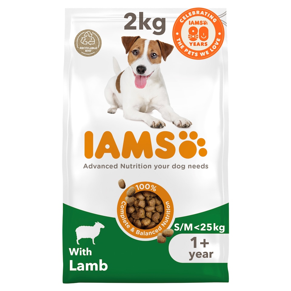 image 1 of IAMS Small/ Medium Dry Dog Food with Lamb 2kg 