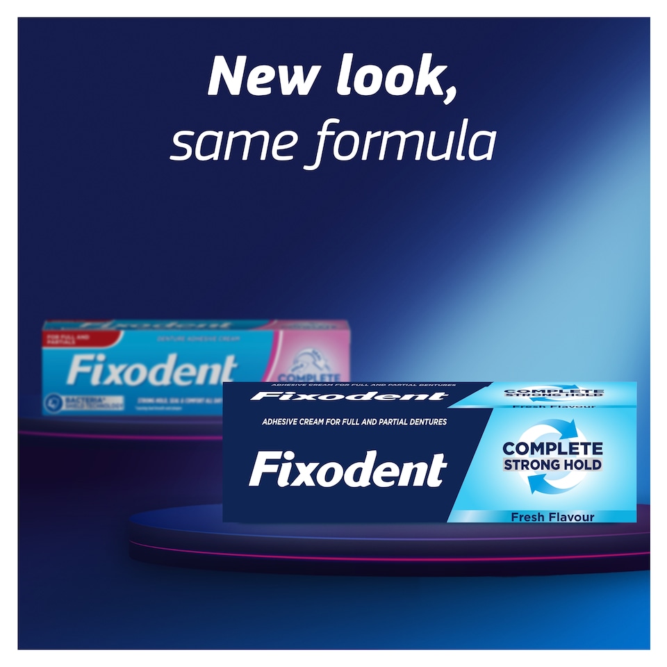 image 1 of Fixodent Complete Strong Hold Fresh Flavour Denture Adhesive 47g