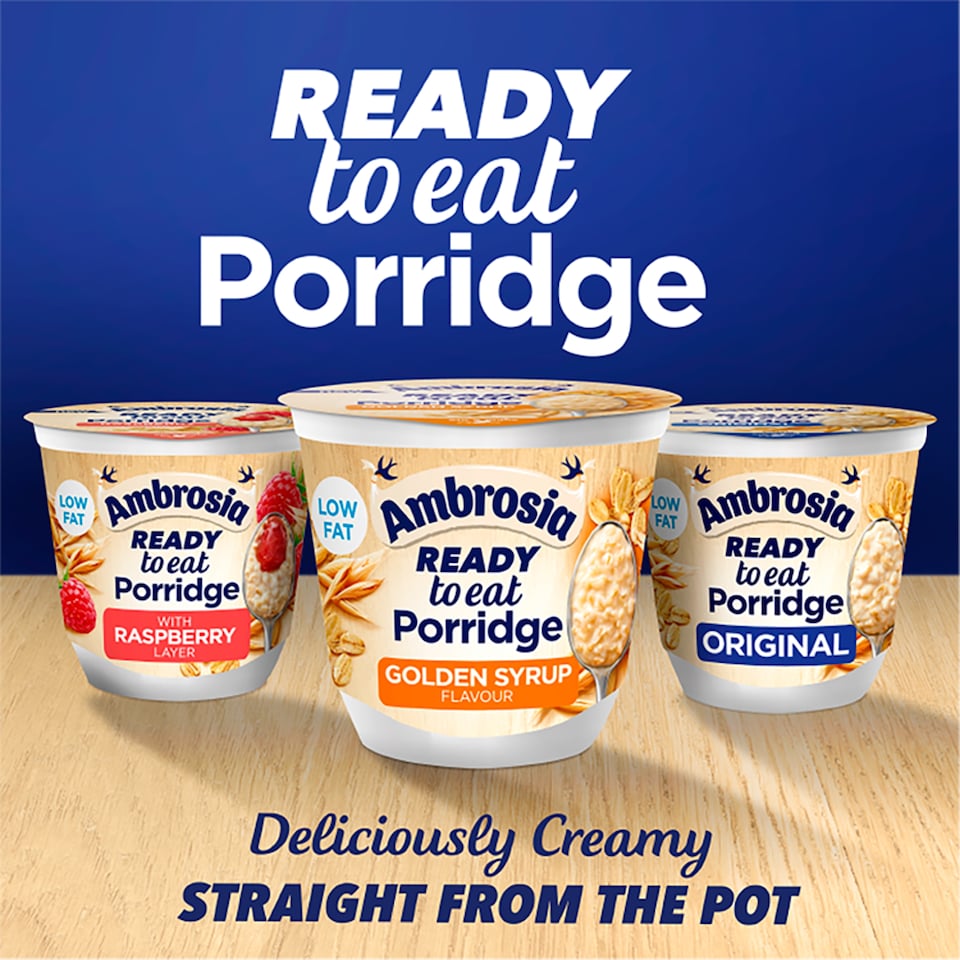image 1 of Ambrosia Ready to Eat Porridge Oat Cereal Pot Original 210g