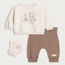 Disney Winnie the Pooh 3-Pack Sweatshirt, Joggers and Socks Set in Brown