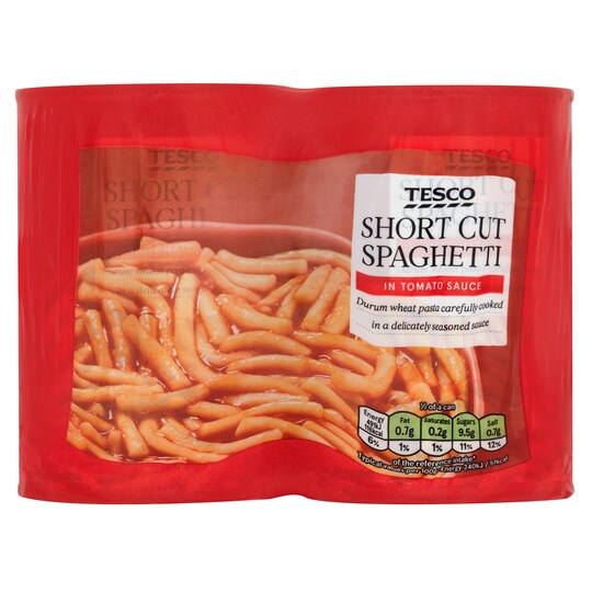 Tesco Short Cut Spaghetti In Tomato Sauce 4X410g Tesco Groceries