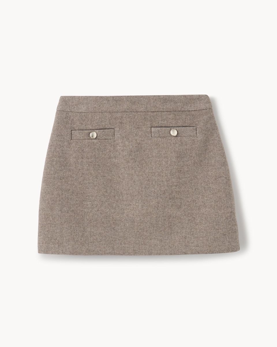 image 1 of F&F Brushed Mini Skirt in Camel