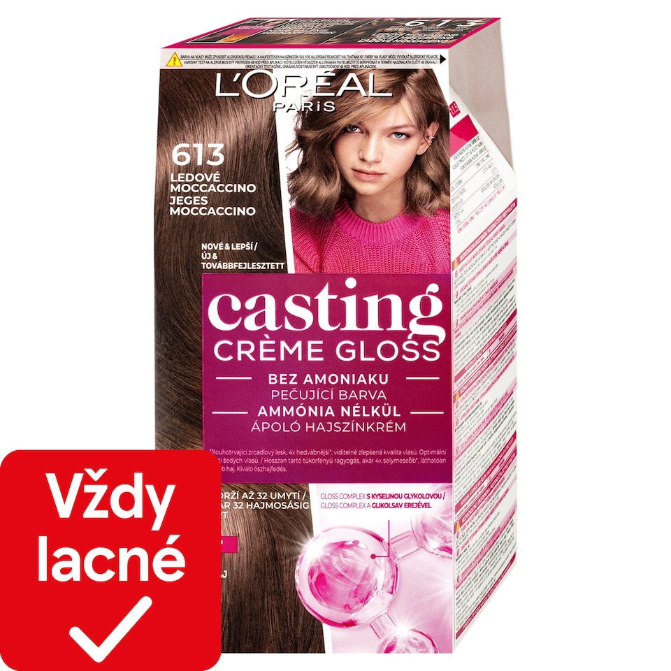 L'Oréal Paris Casting Crème Gloss farba na vlasy 613 ľadové moccaccino