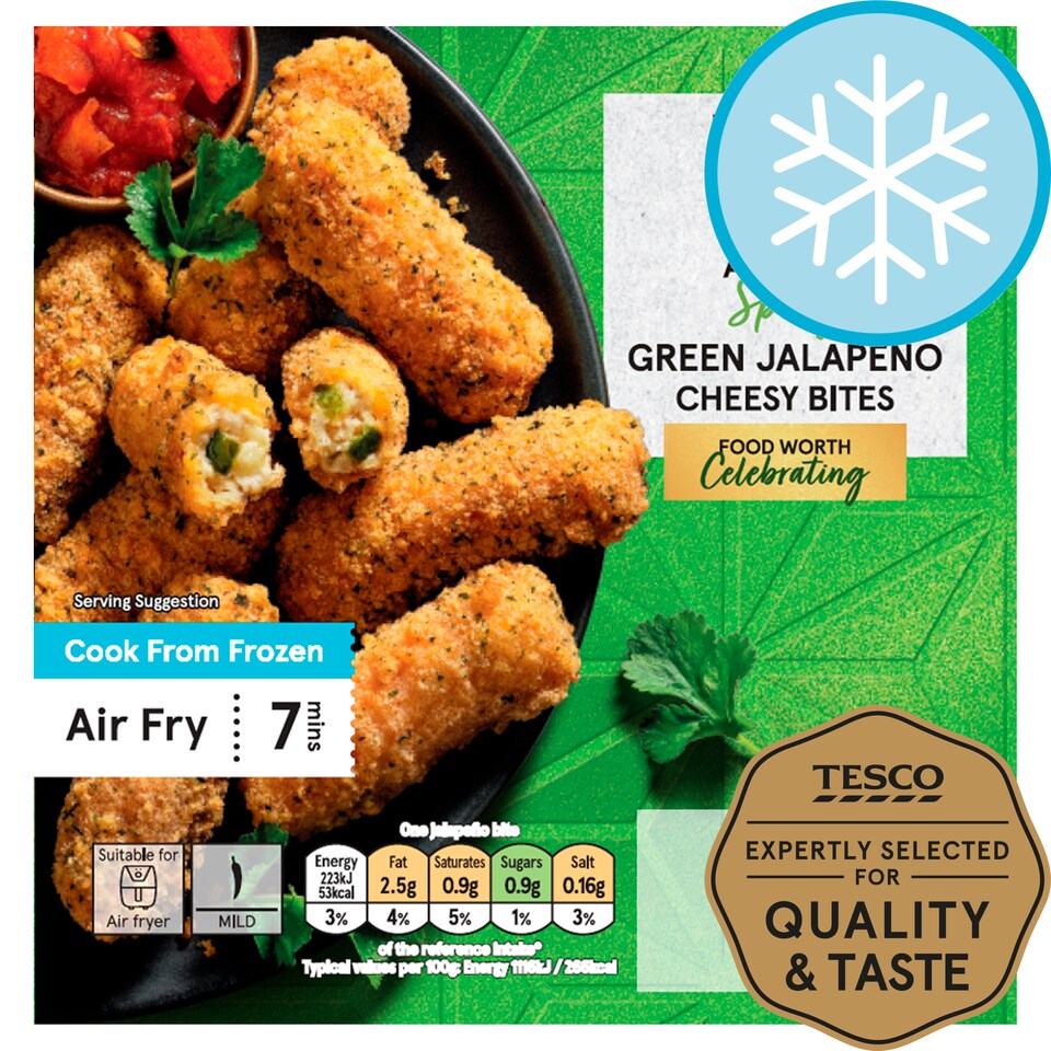 TESCO 8 Green Jalapeno Peppers Bites 160G