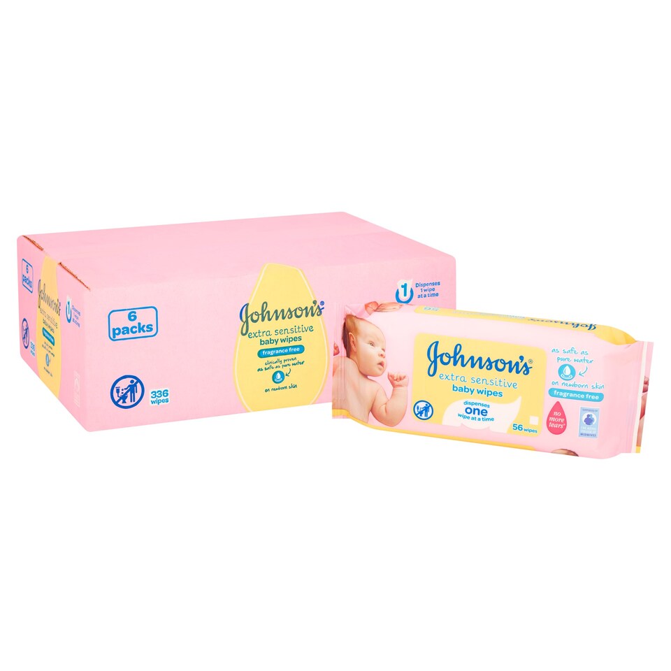 image 1 of Johnson's Baby Wipes Extra Sensitive 6 Pack
