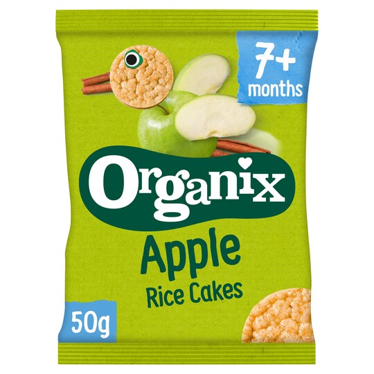 Organix 7 Month Rice Cakes Apple 50G Tesco Groceries