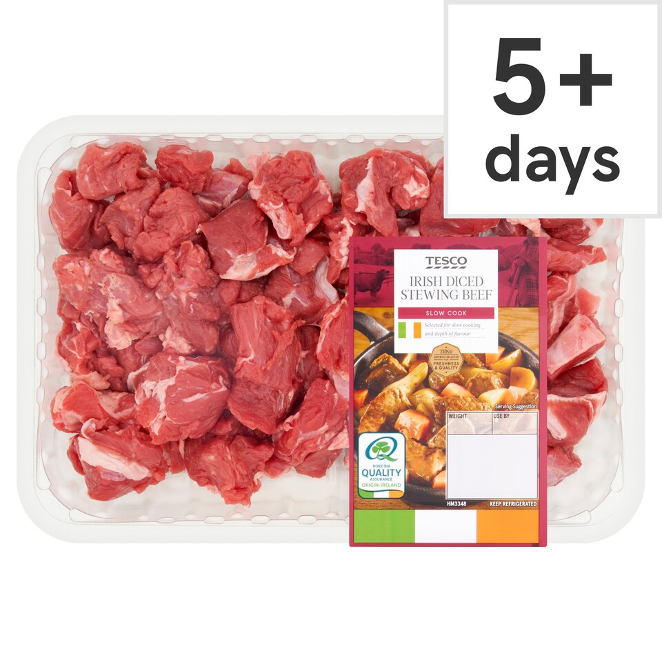 Tesco Irish Diced Stewing Beef 600G