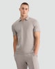 image 2 of The F&F Edit Cotton Rich Twill Textured Zip Neck Polo Shirt in Brown