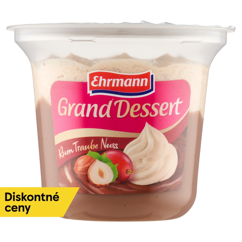 obrázok 1 z Ehrmann Grand Dessert Lieskovoorieškový dezert s rumom a hroznovou príchuťou 190 g