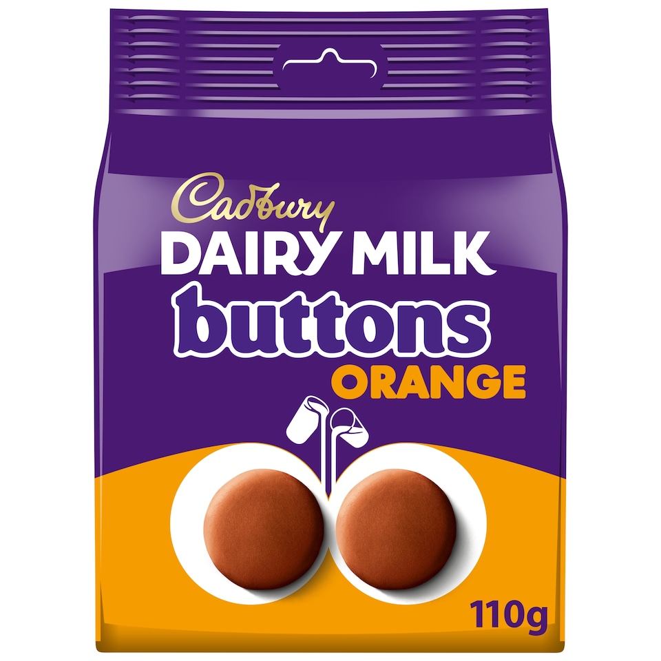 Cadbury Dairy Milk Orange Chocolate Giant Buttons Bag 110G