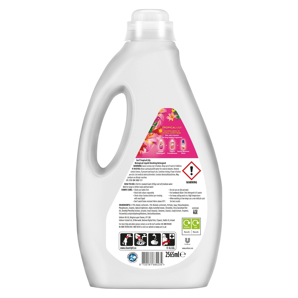 image 1 of Surf Tropical Lily Liquid Laundry Detergent 95 Washes 2565ml