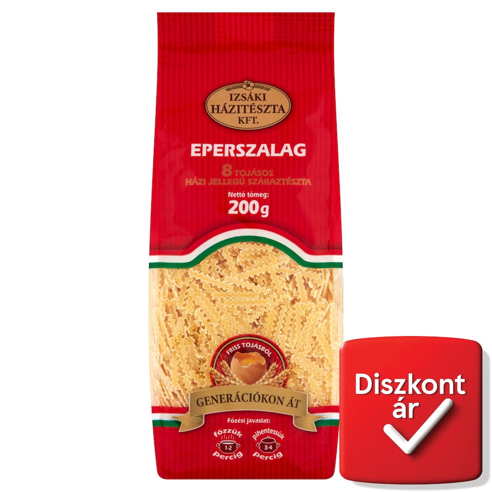 Izsáki Házitészta Strawberry Ribbon Homemade 8 Egg Dry Pasta 200 g