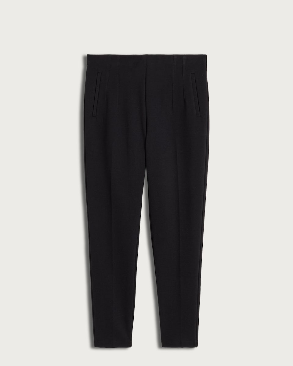image 1 of F&F Ponte Tailored Fitted Trousers in Black