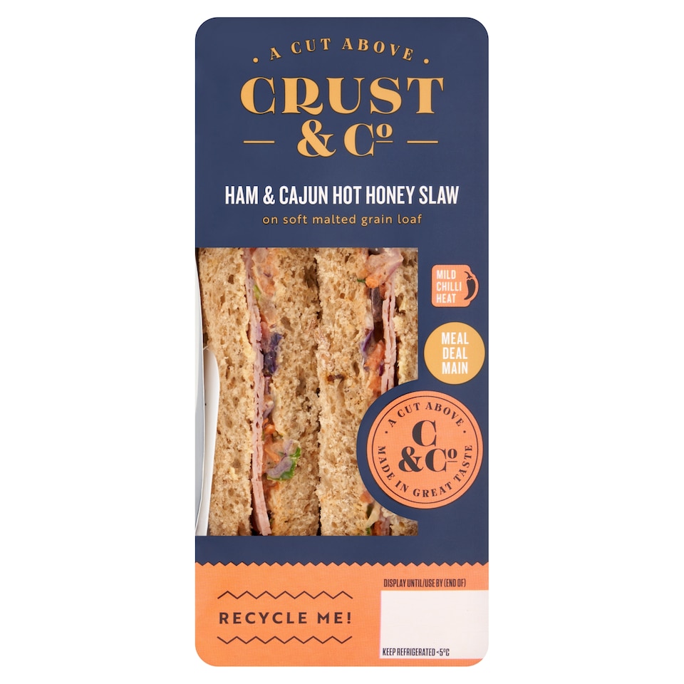 Crust & Co Ham & Cajun Hot Honey Slaw Sandwich 168g