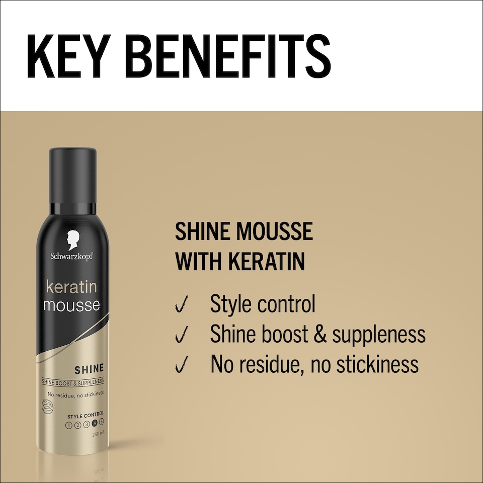 image 1 of Schwarzkopf Styling Keratin Hair Mousse 250ml