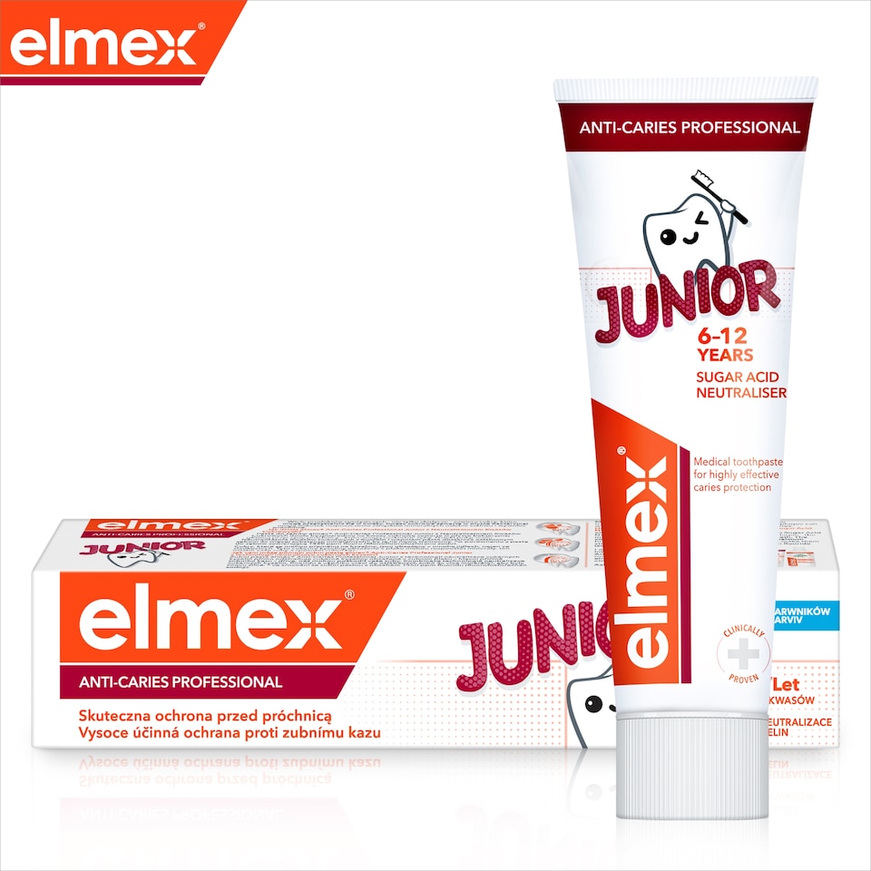 obrázok 1 z elmex® Anti-Caries Professional Junior detská zubná pasta pre deti vo veku 6-12 rokov
